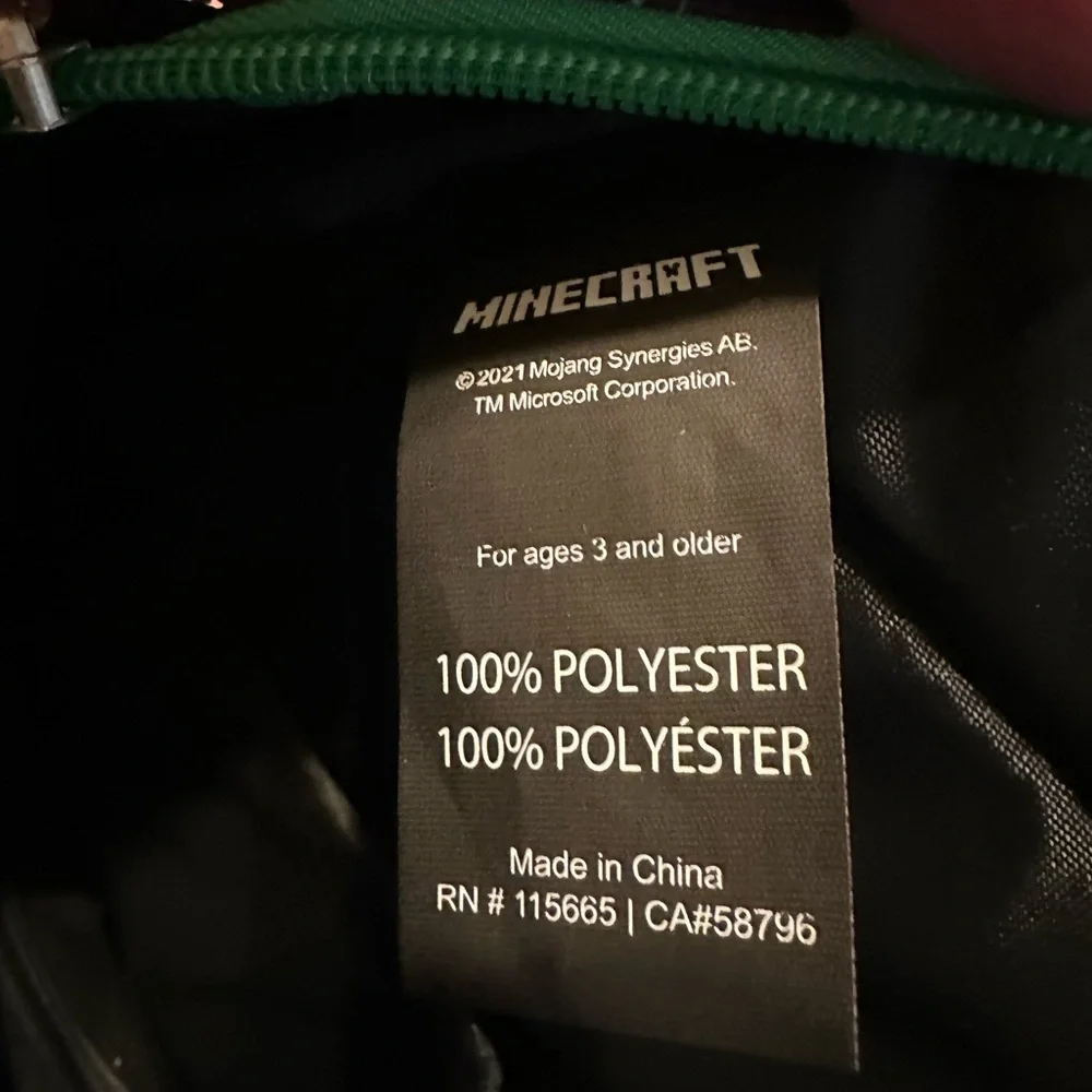 NWT Minecraft Creeper Toddler Backpack by Bioworld — Includes 4 Patches
